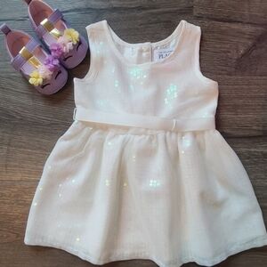 The Children's Place white sequin baby girl dress 12-18 months